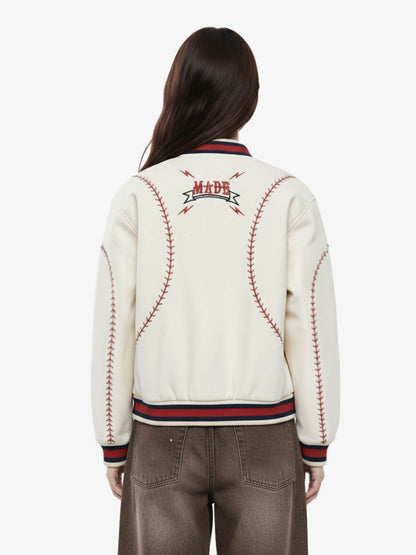 Baseball Stitch Embroidered Varsity Jacket