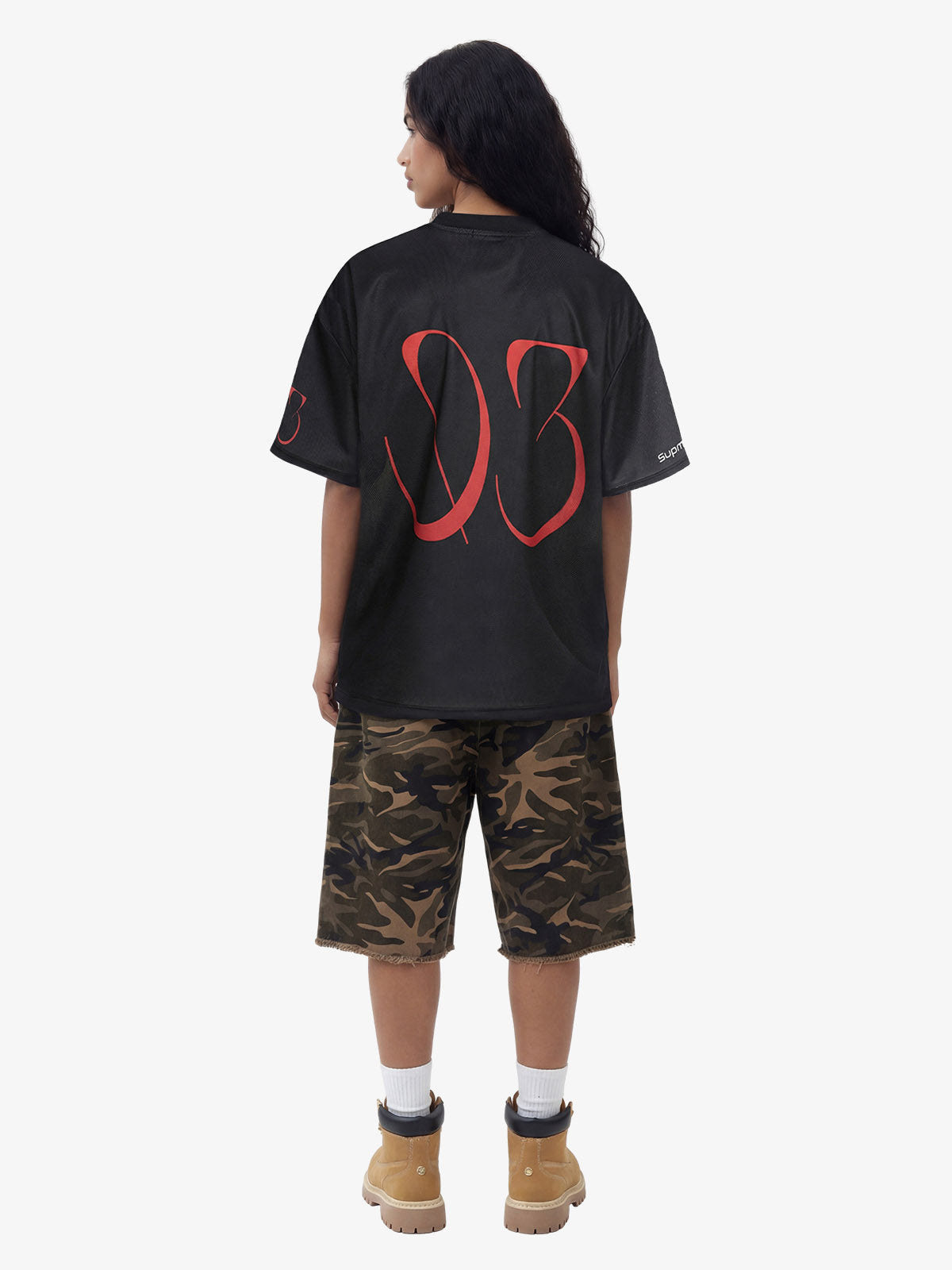 Abstract Dog Graphic Mesh Jersey T-Shirt