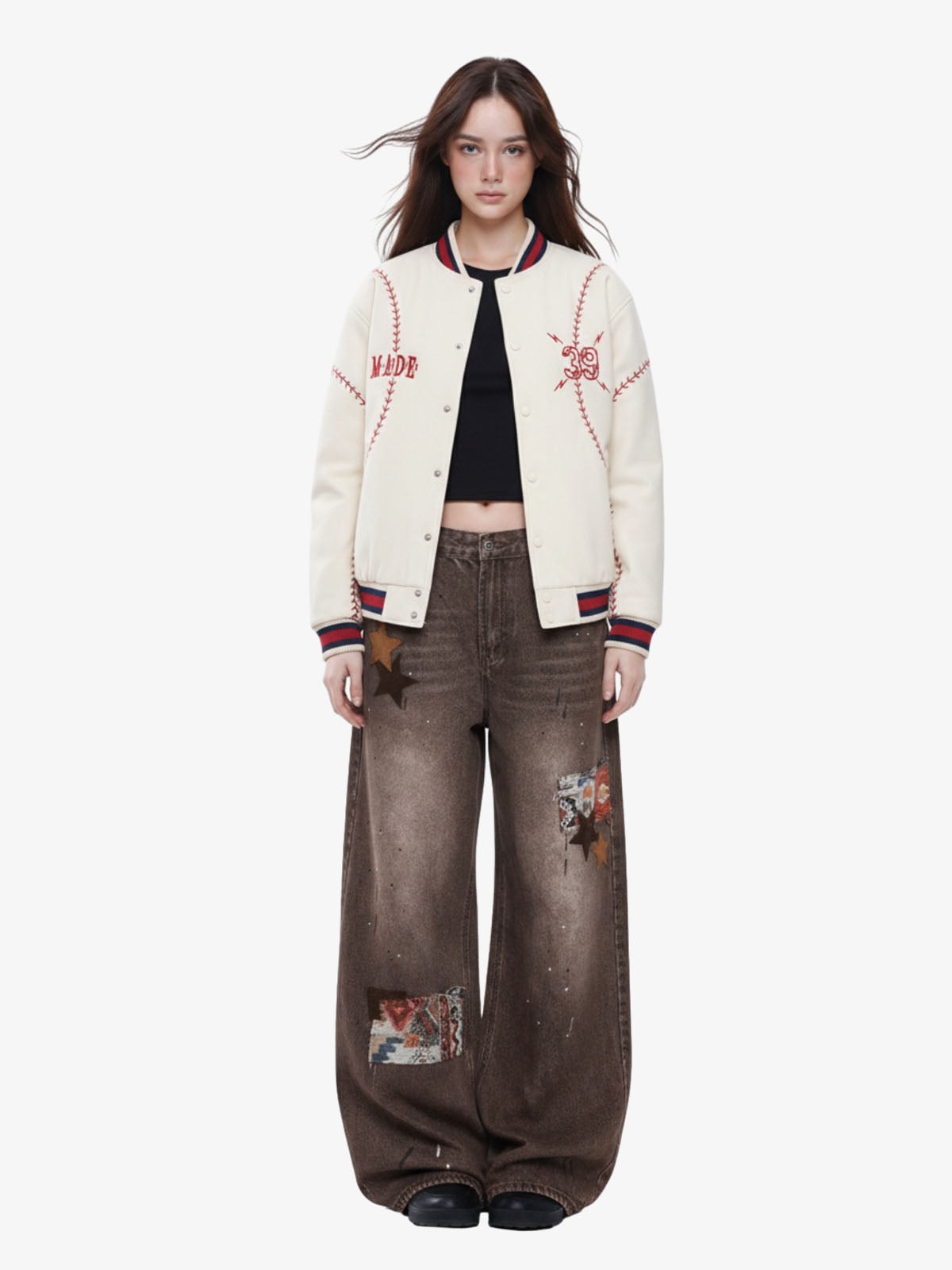 Baseball Stitch Embroidered Varsity Jacket