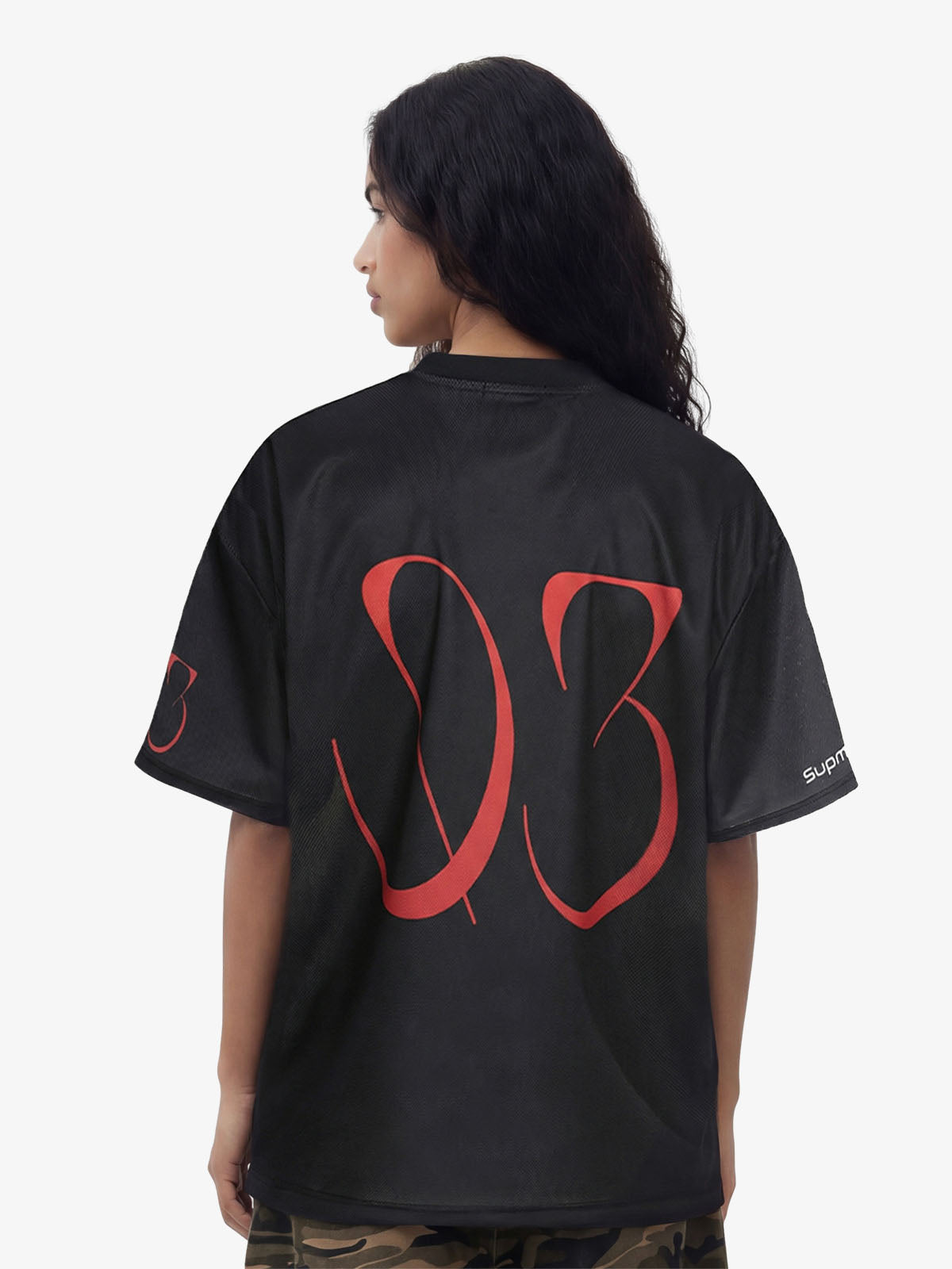Abstract Dog Graphic Mesh Jersey T-Shirt