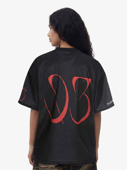 Abstract Dog Graphic Mesh Jersey T-Shirt