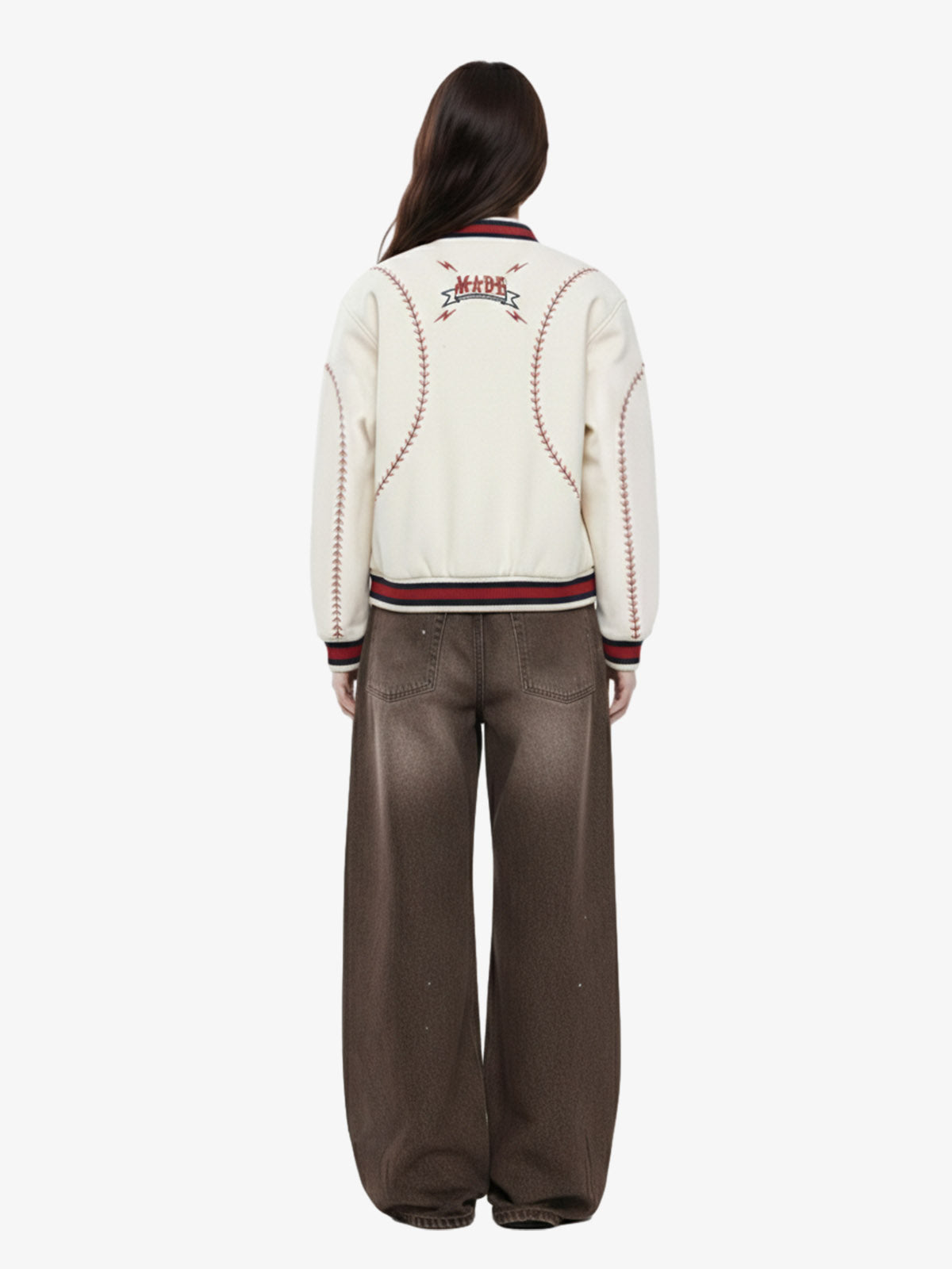 Baseball Stitch Embroidered Varsity Jacket