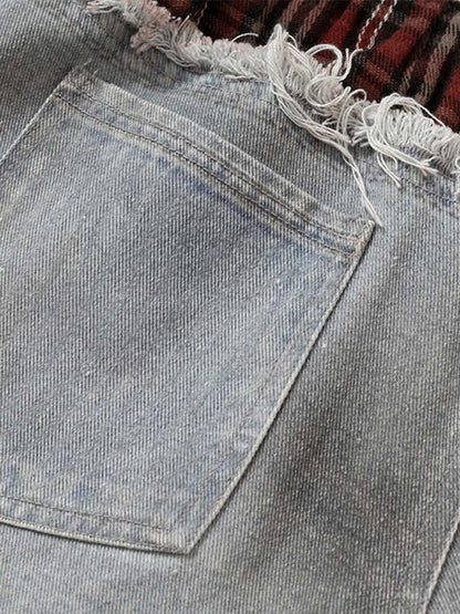 Thesupermade Waistband Patch Drawstring Jeans 