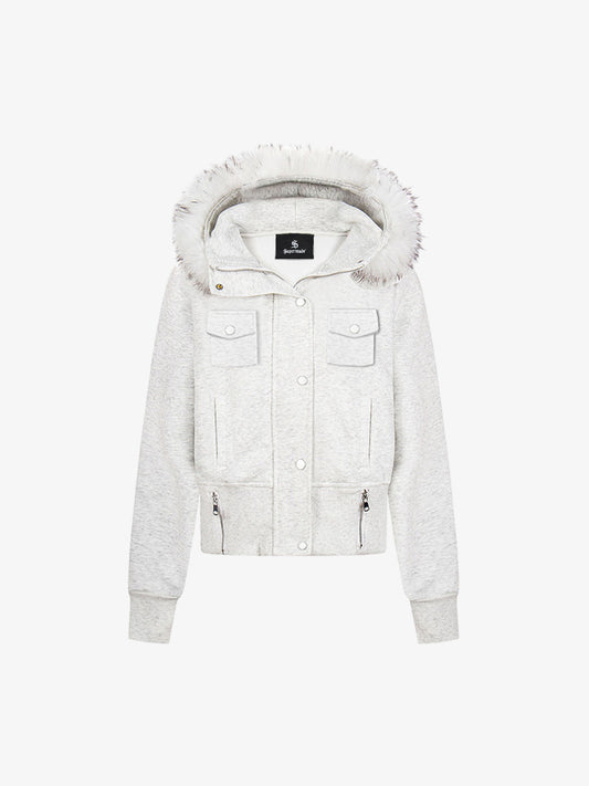 Stylish Hooded Jacket with Faux Fur Trim for Men and Women - Trendy Winter Outerwear 