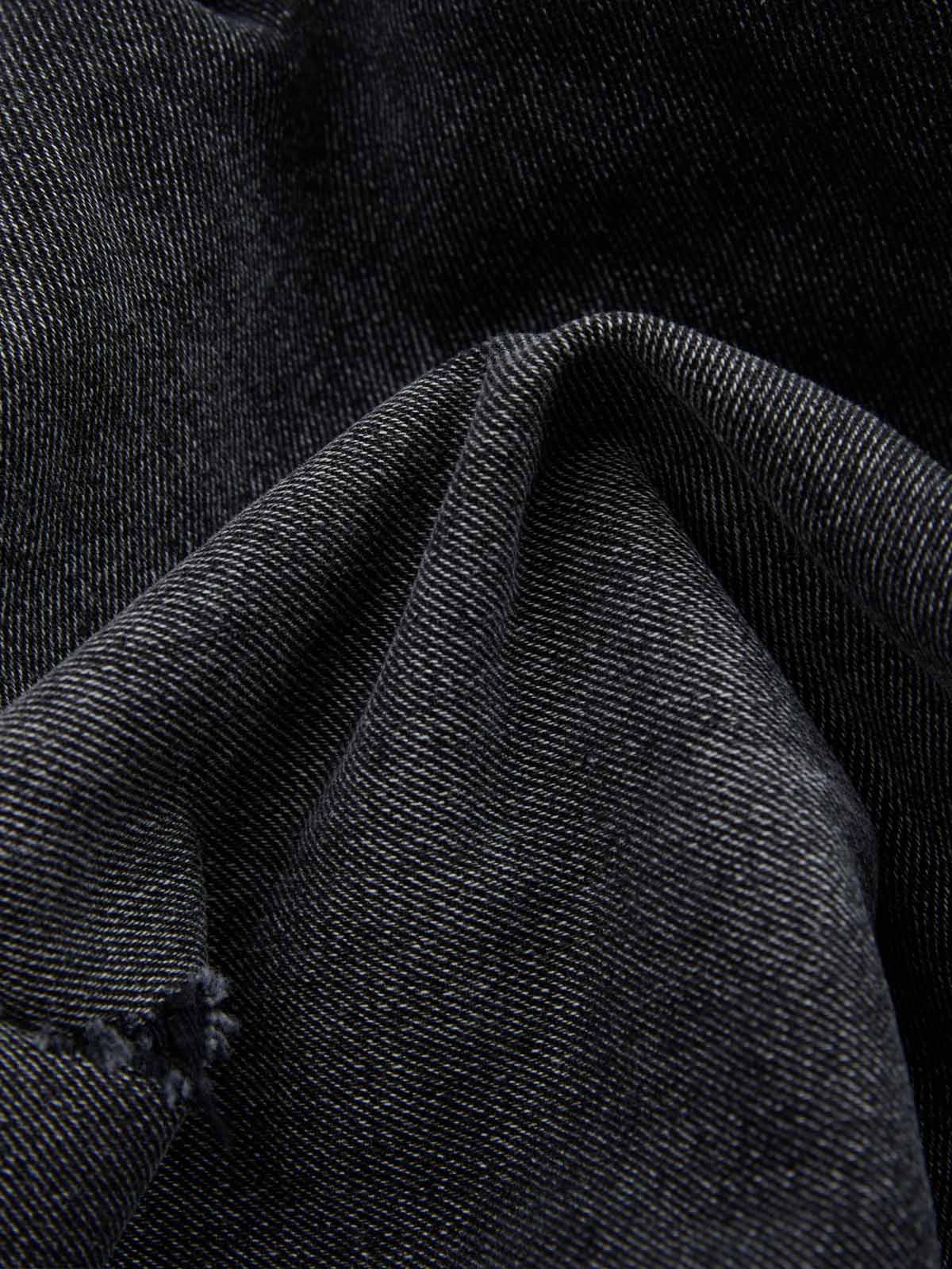 Denim Shorts with Barbed Wire Embroidery and Ripped Details for Men?