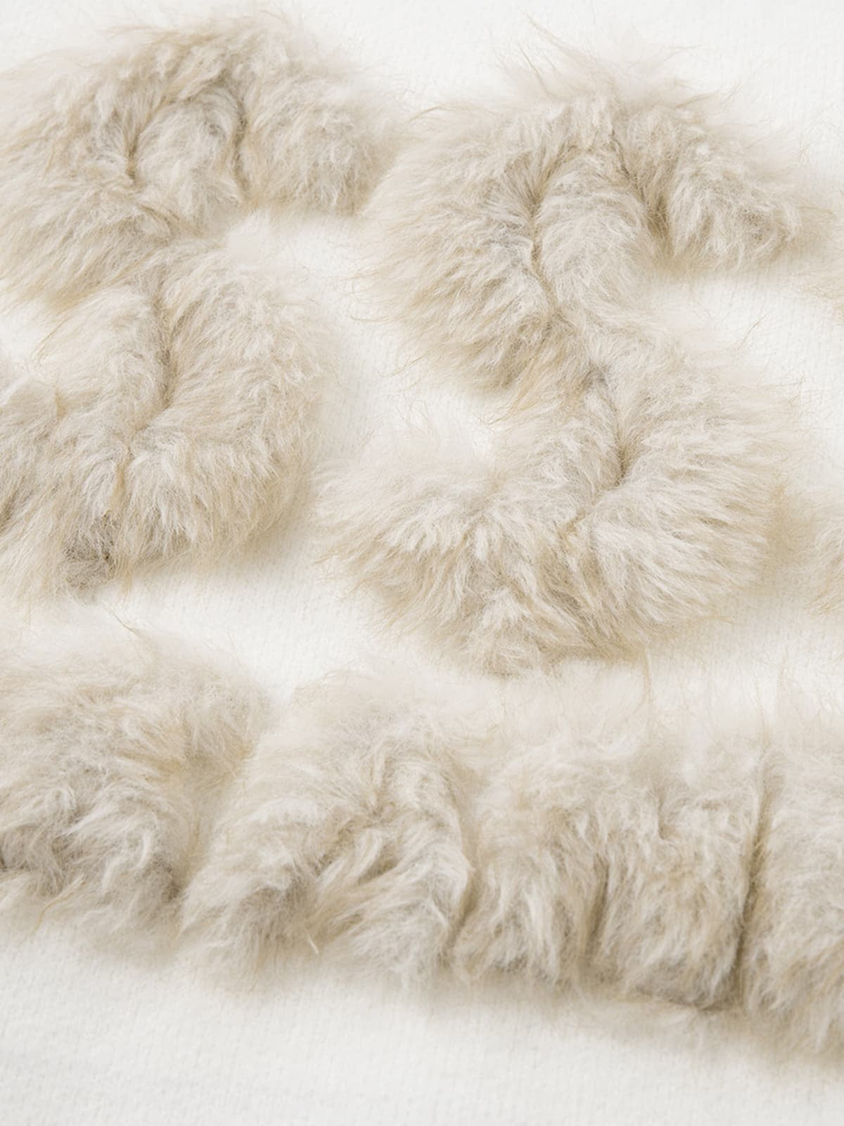 Fuzzy Letter Detail Sweater for Cozy Elegance 