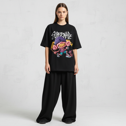 Thesupermade Cartoon Graffiti Trendy Weird Kid T-Shirt