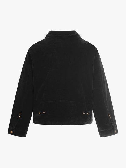 Retro Studded Suede Padded Winter Jacket