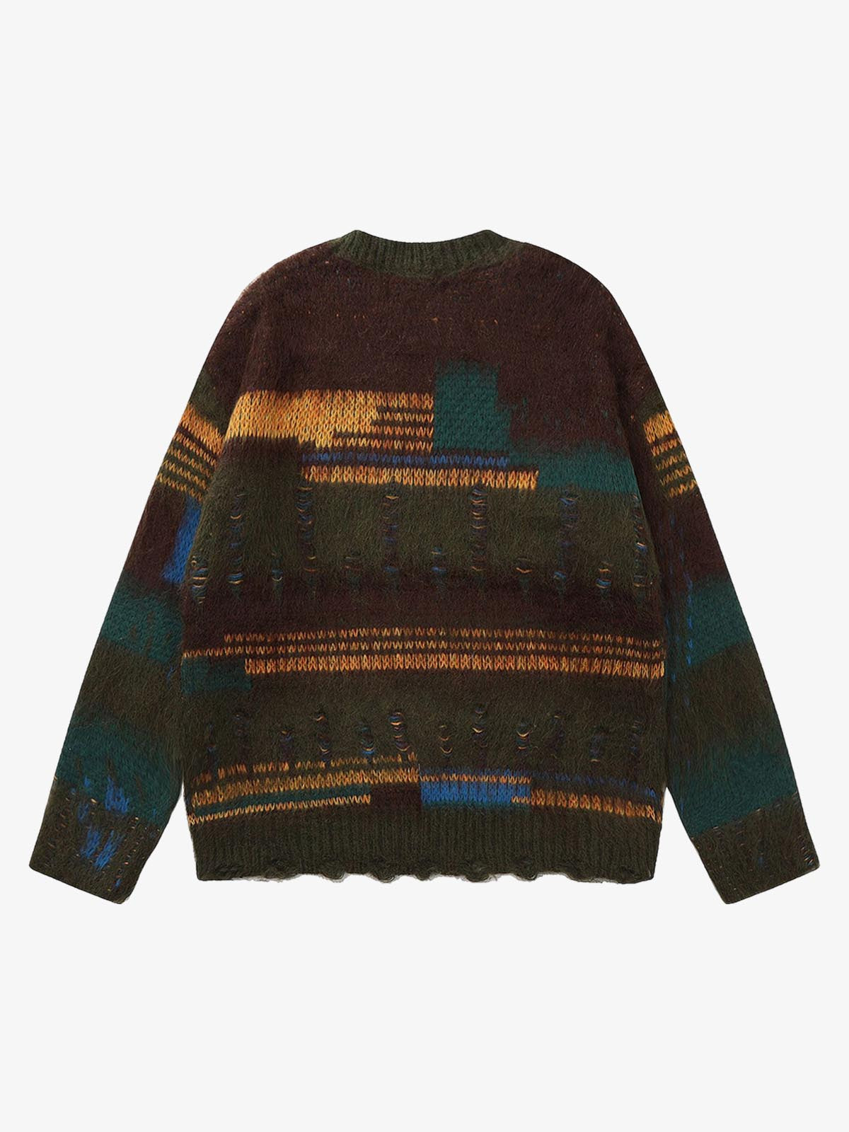 Geometric Irregular Striped Sweater 