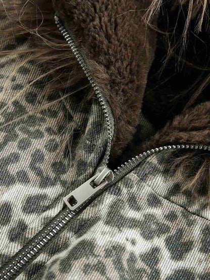 Winter-Ready Corduroy Jacket with Faux Fur Trim for Men 