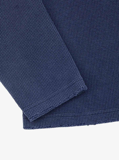 Supermade Waffle-Knit Distressed Button-Pattern Hoodie?