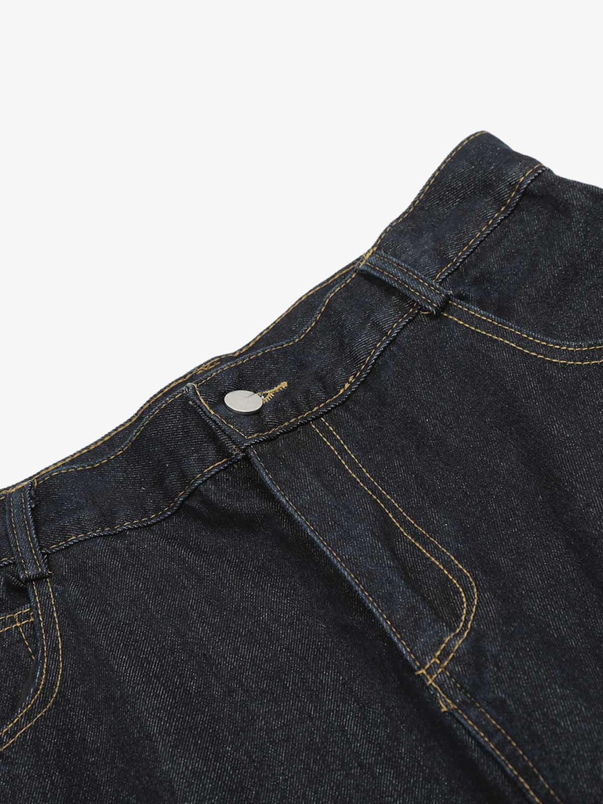 Stylish Wide-Leg Denim Shorts with Bold Pink Graffiti Design for Summer 