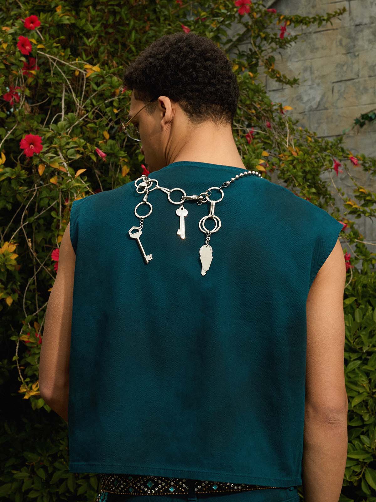 Stylish Gray Vest with Reflective Details 