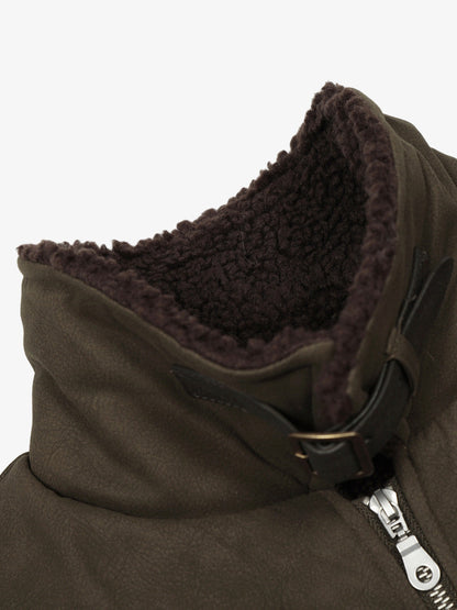 Stylish Brown Bomber Jacket with Faux Fur Collar - Perfect for Casual and Outdoor Wear 