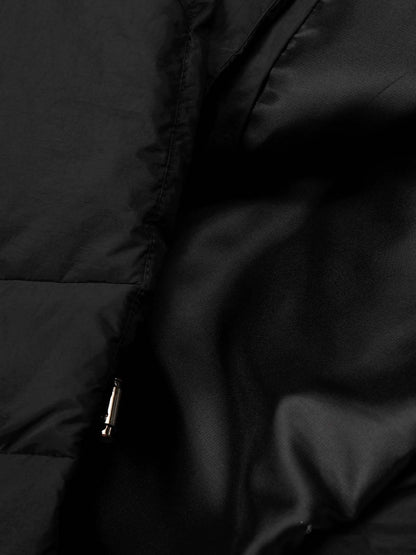 Vintage Asymmetric Zip High-Neck Puffer Jacket