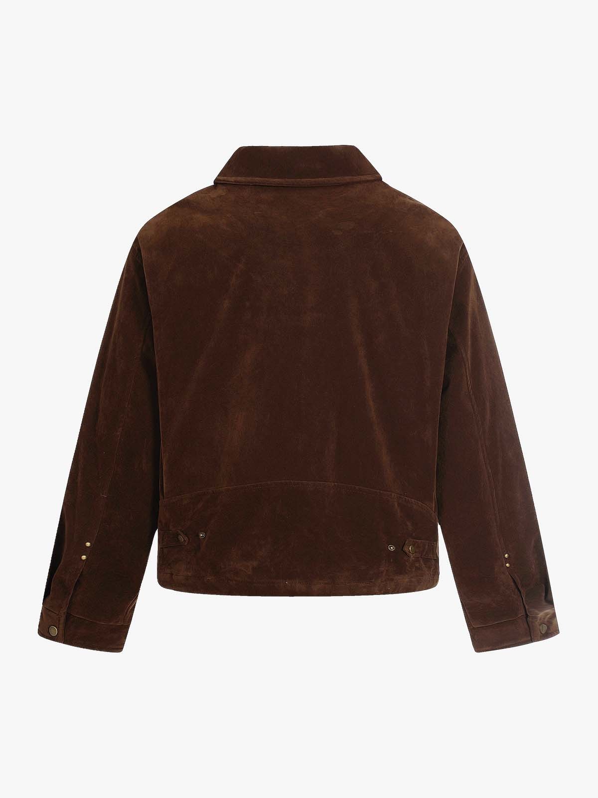 Retro Studded Suede Padded Winter Jacket