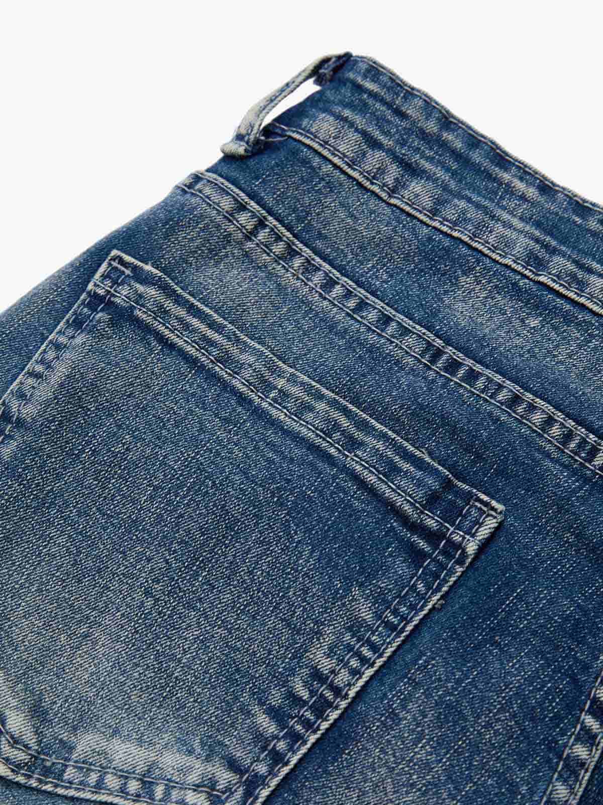 Black Denim Flared Jeans with Button Front High Waist Design?