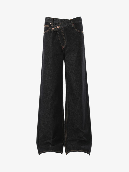 High-Waisted Wide-Leg Cargo Pants with Unique Pocket Design 