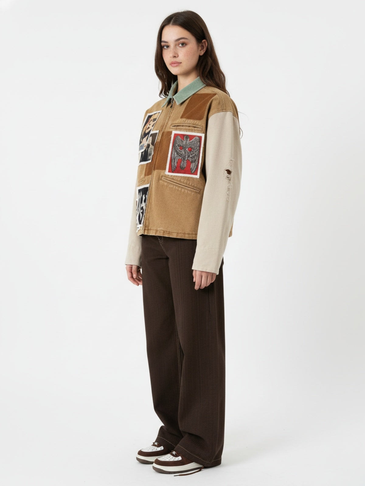 Vintage Contrast Thread Barrel Pants