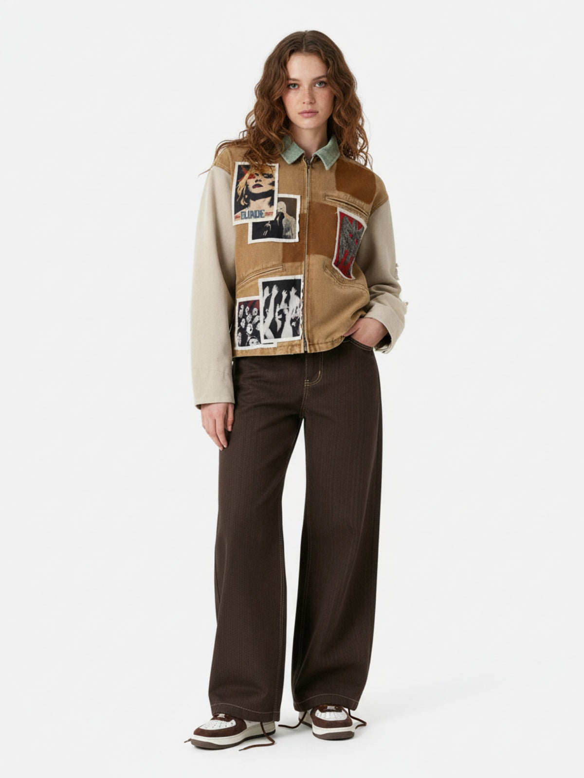 Vintage Contrast Thread Barrel Pants