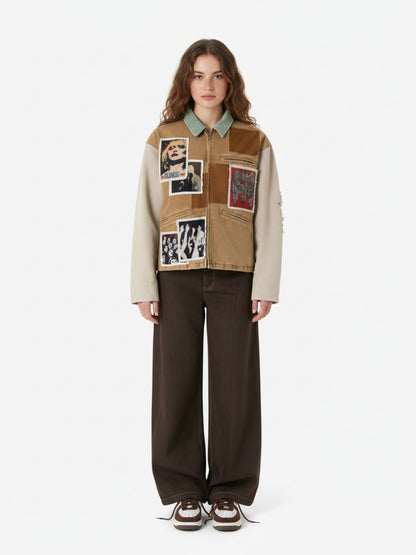 Vintage Contrast Thread Barrel Pants