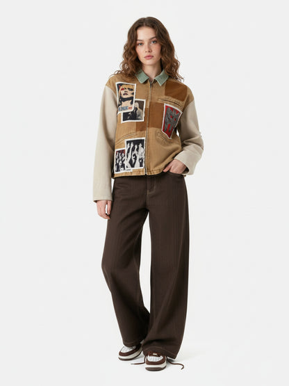 Vintage Contrast Thread Barrel Pants