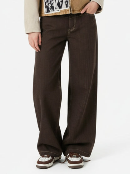 Vintage Contrast Thread Barrel Pants