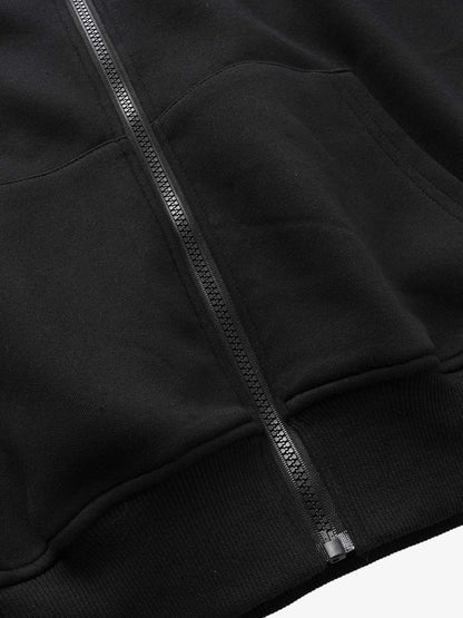 Cotton Blend Zip-Up Hoodie with Pocket Details for Men and Women 