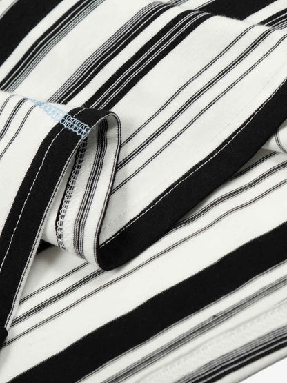 Color Block Striped Embroidered Long Sleeve T-Shirt