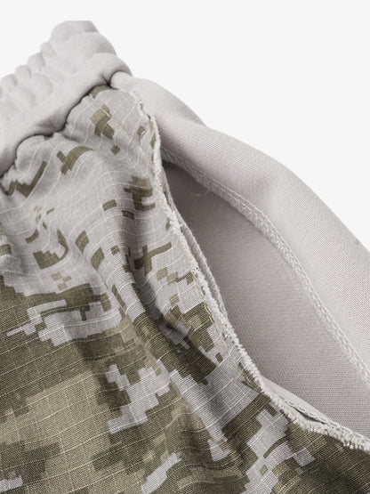 Vintage Leopard 3D Print Double Waistband Washed Jeans 