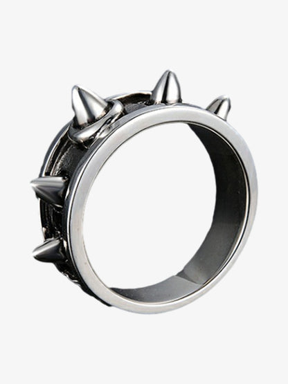 Stainless Steel Punk Spike Ring for Men and Women - Edgy Fashion Statement Jewelry with Bold Cone Studs 