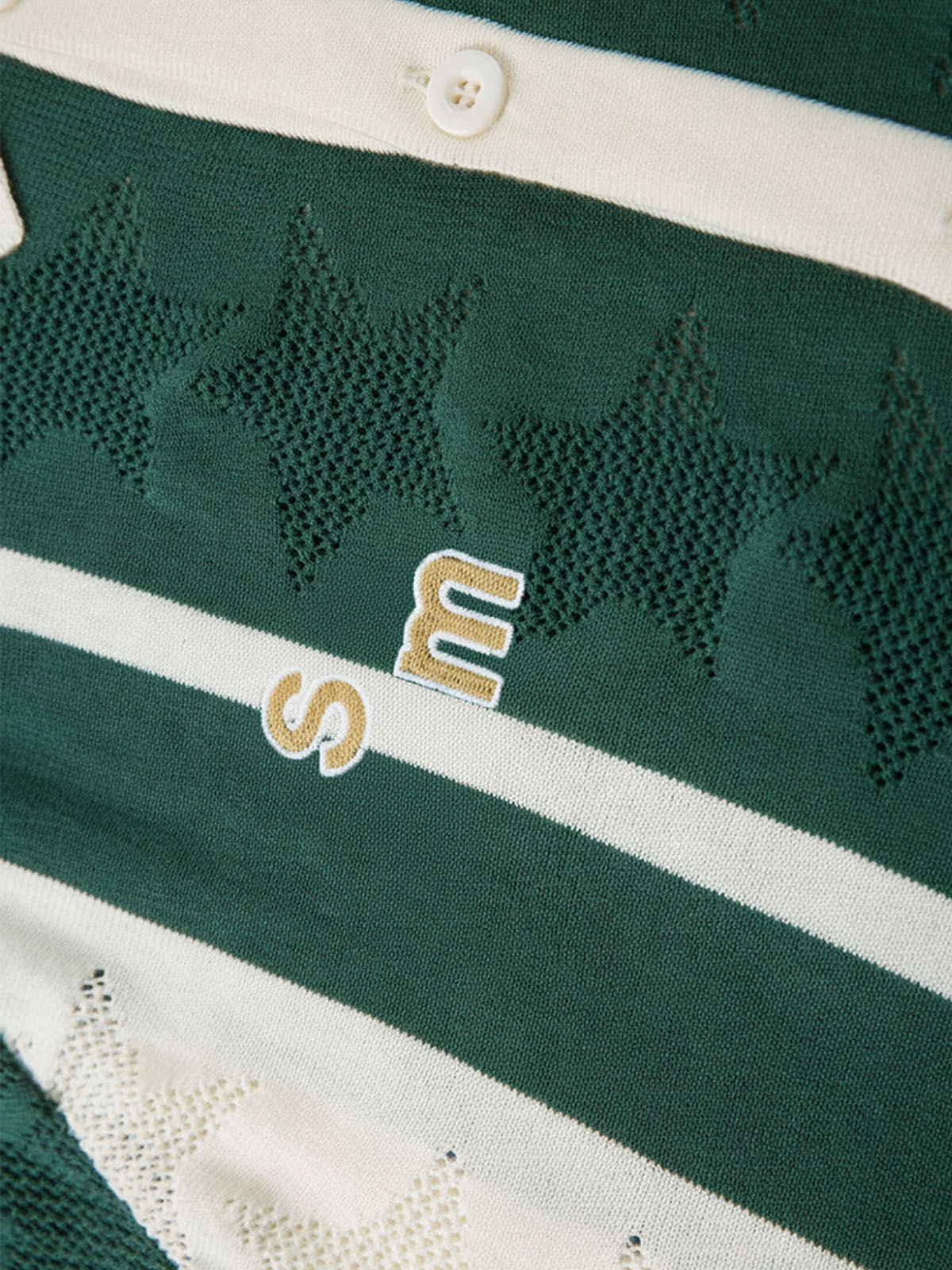 Striped Color-Block Knit Button-Up Cardigan 