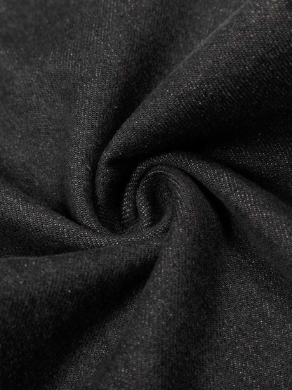 Vintage Washed Layered Waist Wide Leg Denim Jeans