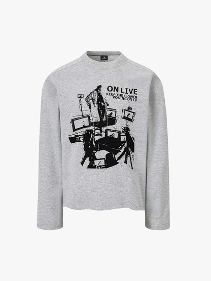 Stylish Graphic Print Long Sleeve T-Shirt for Men 
