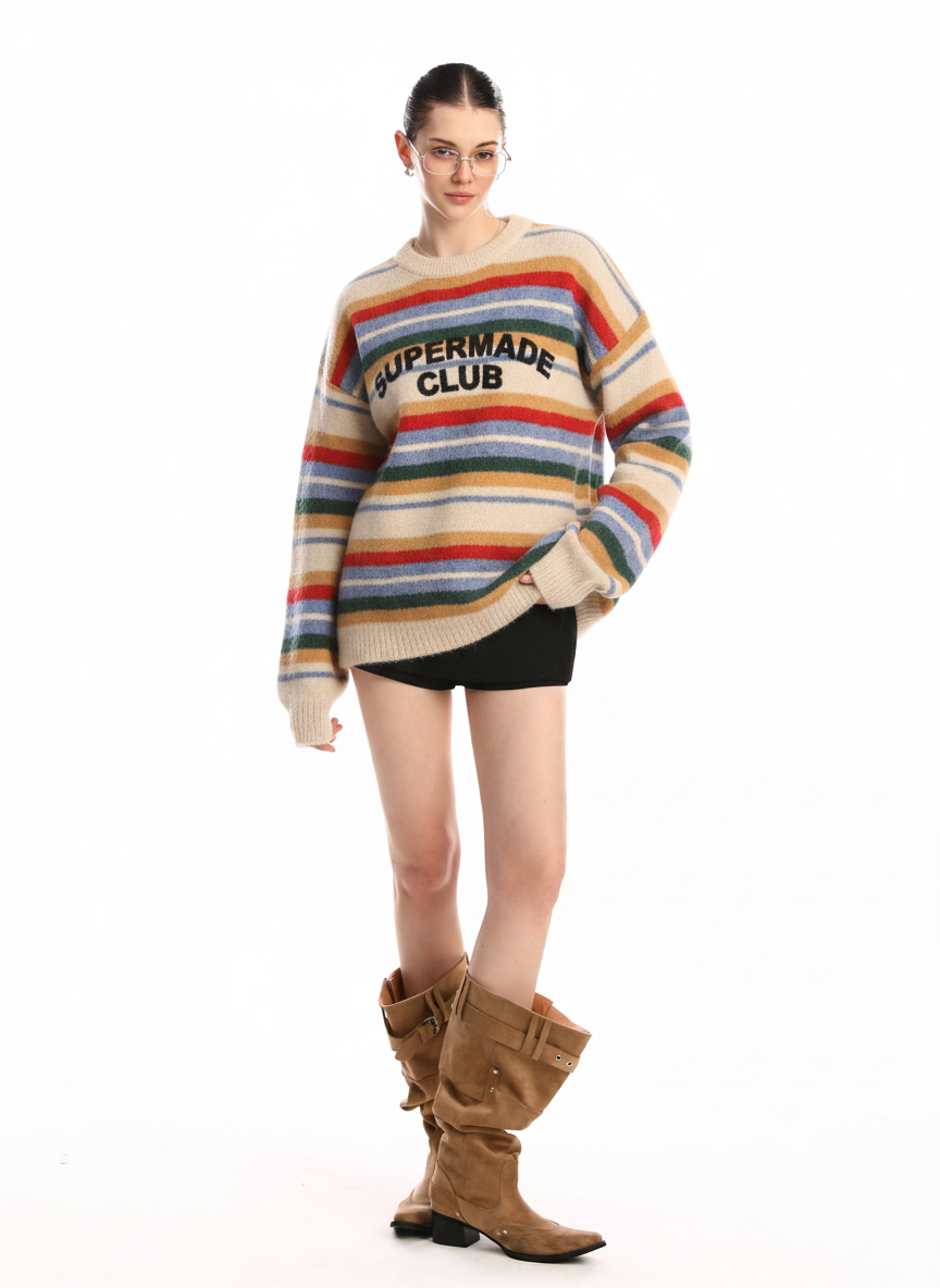 Thesupermade Vintage Striped Sweater - 2344
