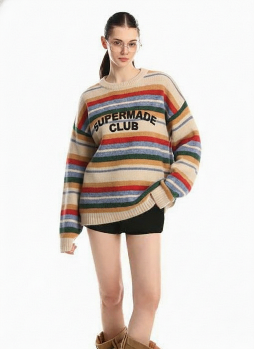 Thesupermade Vintage Striped Sweater - 2344
