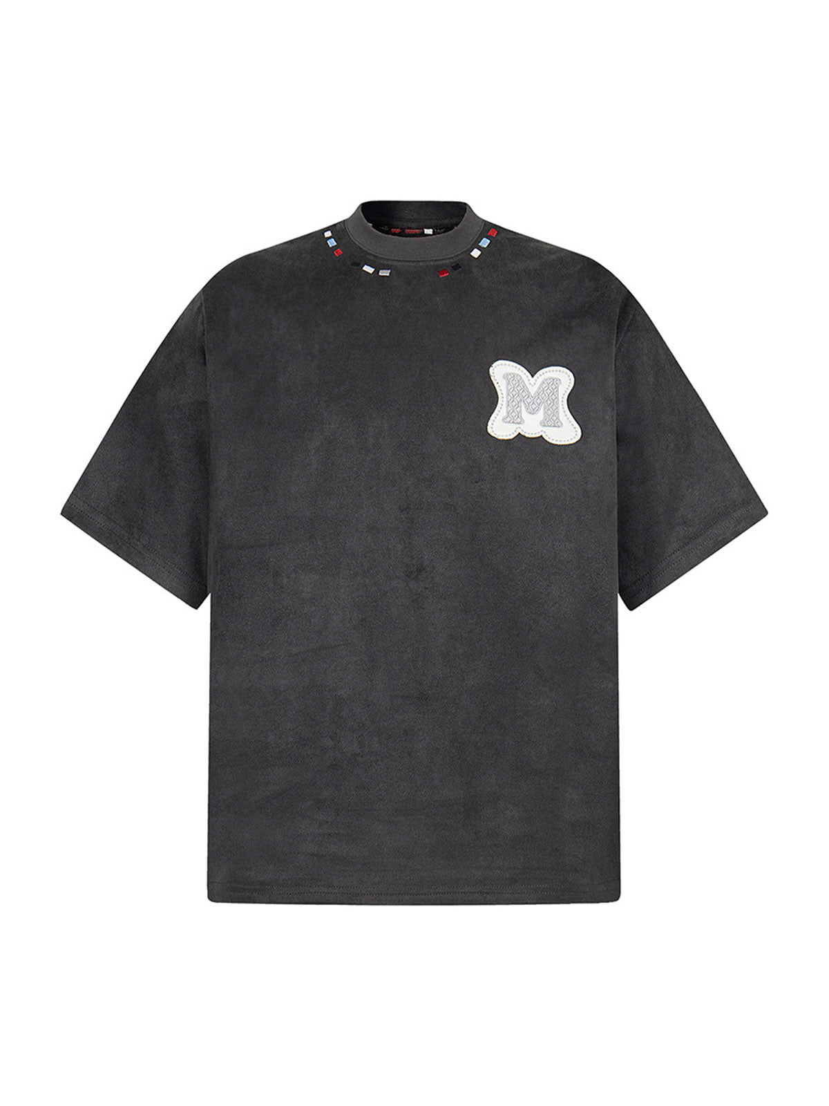 Embroidered Neckline Oversized T-Shirt 