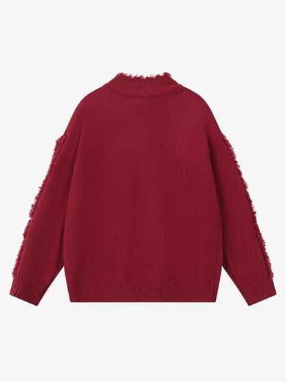 Vintage Frayed Edge Metal Logo Cardigan 