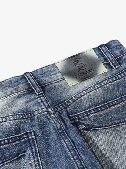 Denim Wide Leg Jeans with Faded Wash and Relaxed Fit?