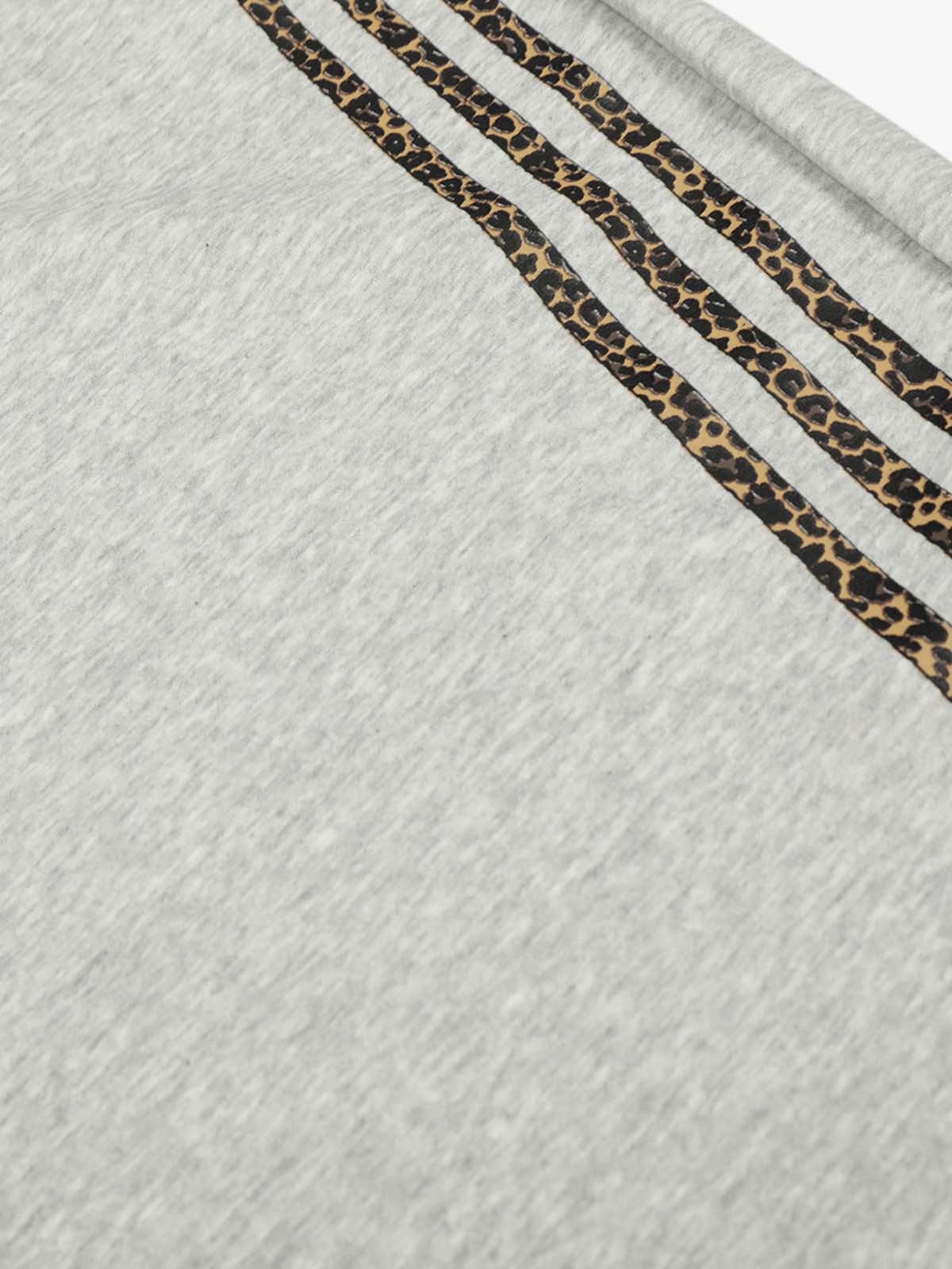 Leopard Stripe Charm Wide Leg Drawstring Sweatpants