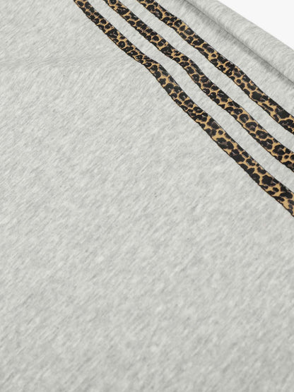 Leopard Stripe Charm Wide Leg Drawstring Sweatpants