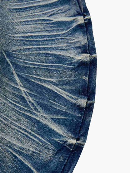 Black Denim Flared Jeans with Button Front High Waist Design?