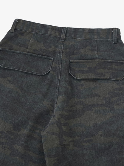 Retro Camo Multi-Pocket Cargo Barrel Pants