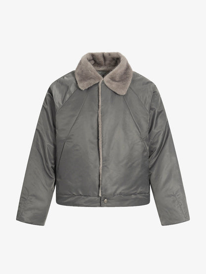 Stylish Winter Bomber Jacket with Faux Fur Collar - Perfect for Cold Weather 