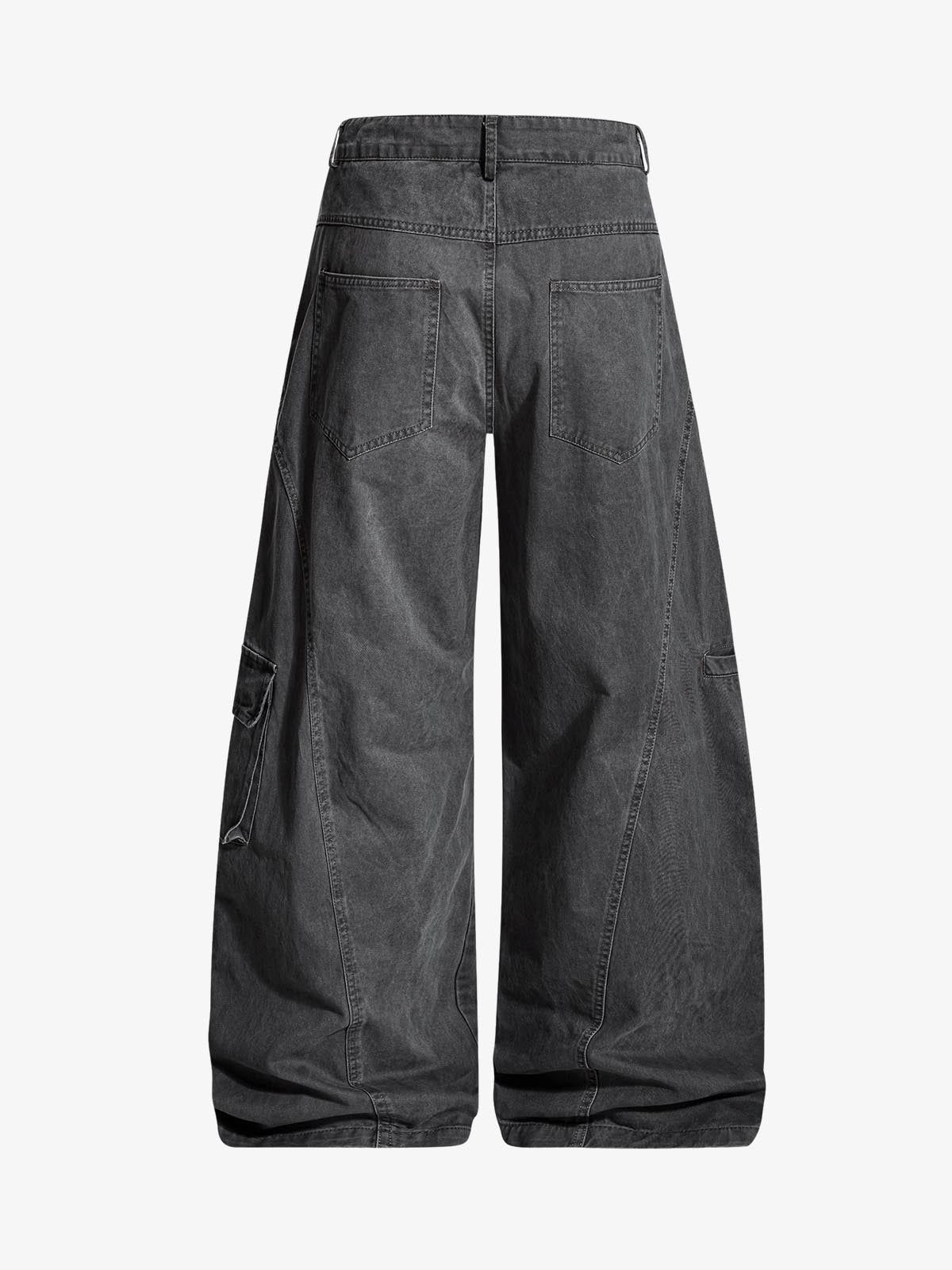 Washed Cargo Webbing Baggy Pants 