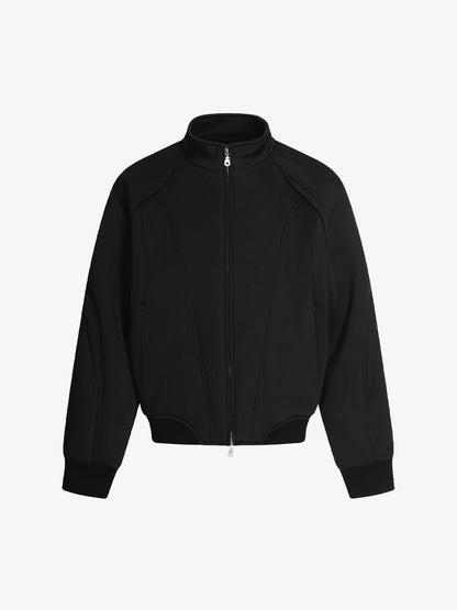 Cotton Blend Zip-Up Sweatshirt Jacket for Men - Casual Sporty Fit with Ribbed Cuffs and Hem 