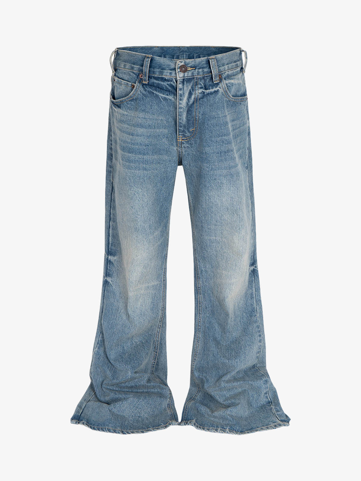 Washed Whitened Flared Jeans 