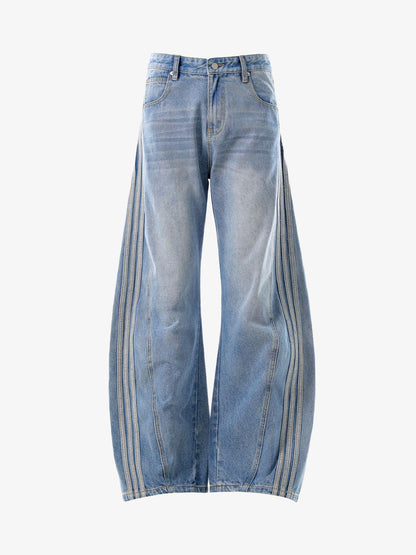 Washed Side Stripe Machete Jeans 