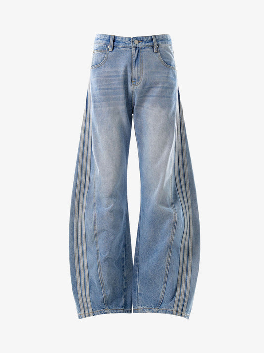 Washed Side Stripe Machete Jeans 