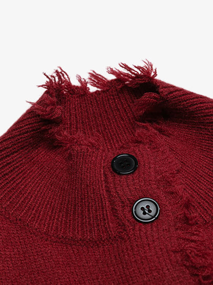 Vintage Frayed Edge Metal Logo Cardigan 